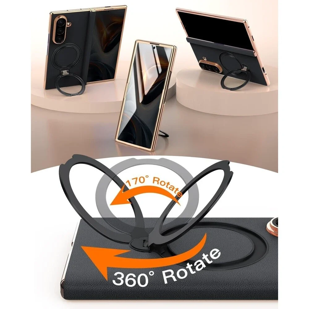 For Samsung Galaxy Z Fold 7 Shockproof Mag Safe Case with Magnetic Ring Stand